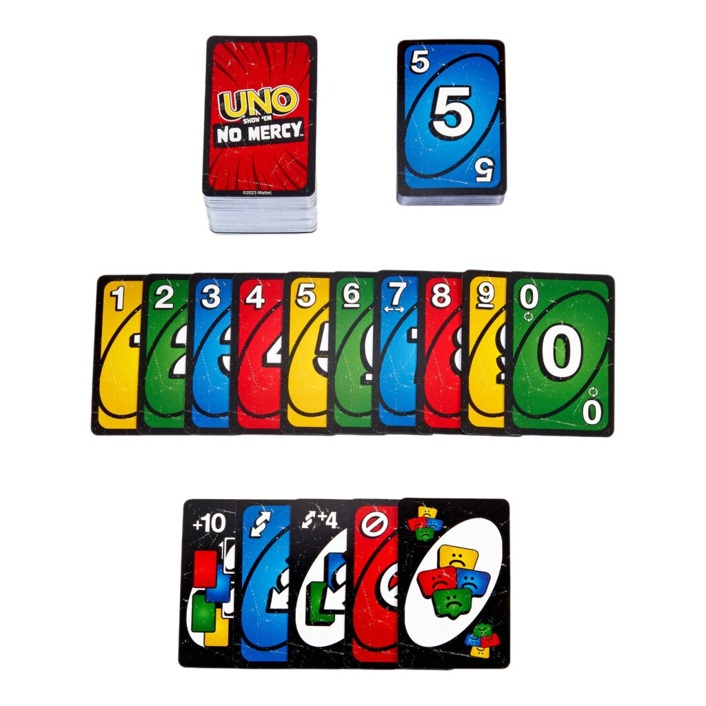Mattel UNO No Mercy - Card Game with Strict Penalties - Family Fun