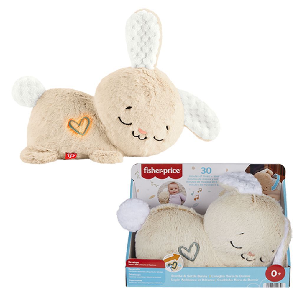 Fisher Price Soothe and Settle Plush Rabbit + Light and Sound - Baby Toy