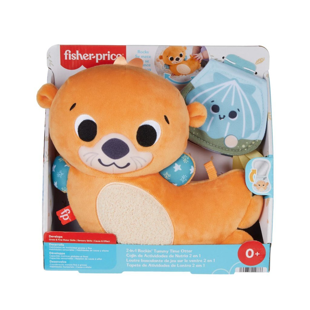 Fisher Price 2-in-1 Rocking Otter Plush Toy - Tummy Time to Sitting Play