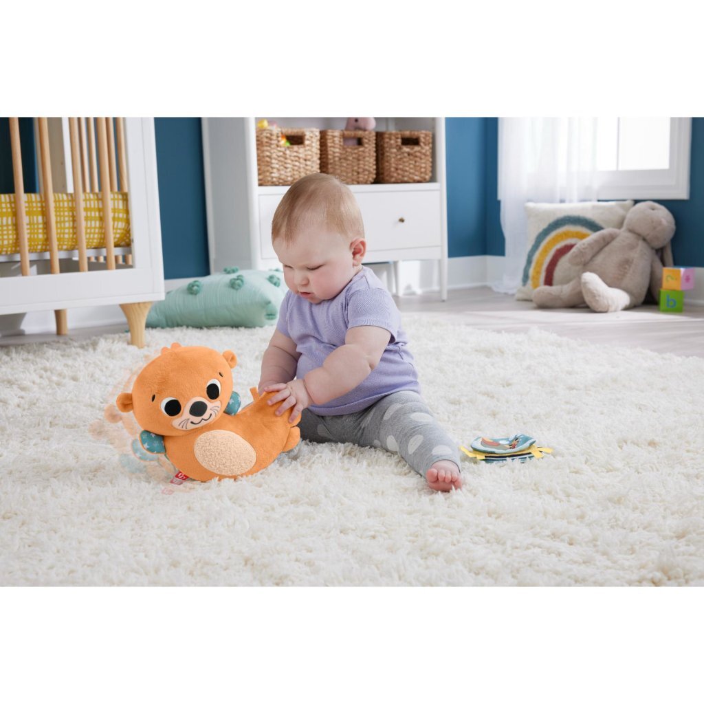 Fisher Price 2-in-1 Rocking Otter Plush Toy - Tummy Time to Sitting Play