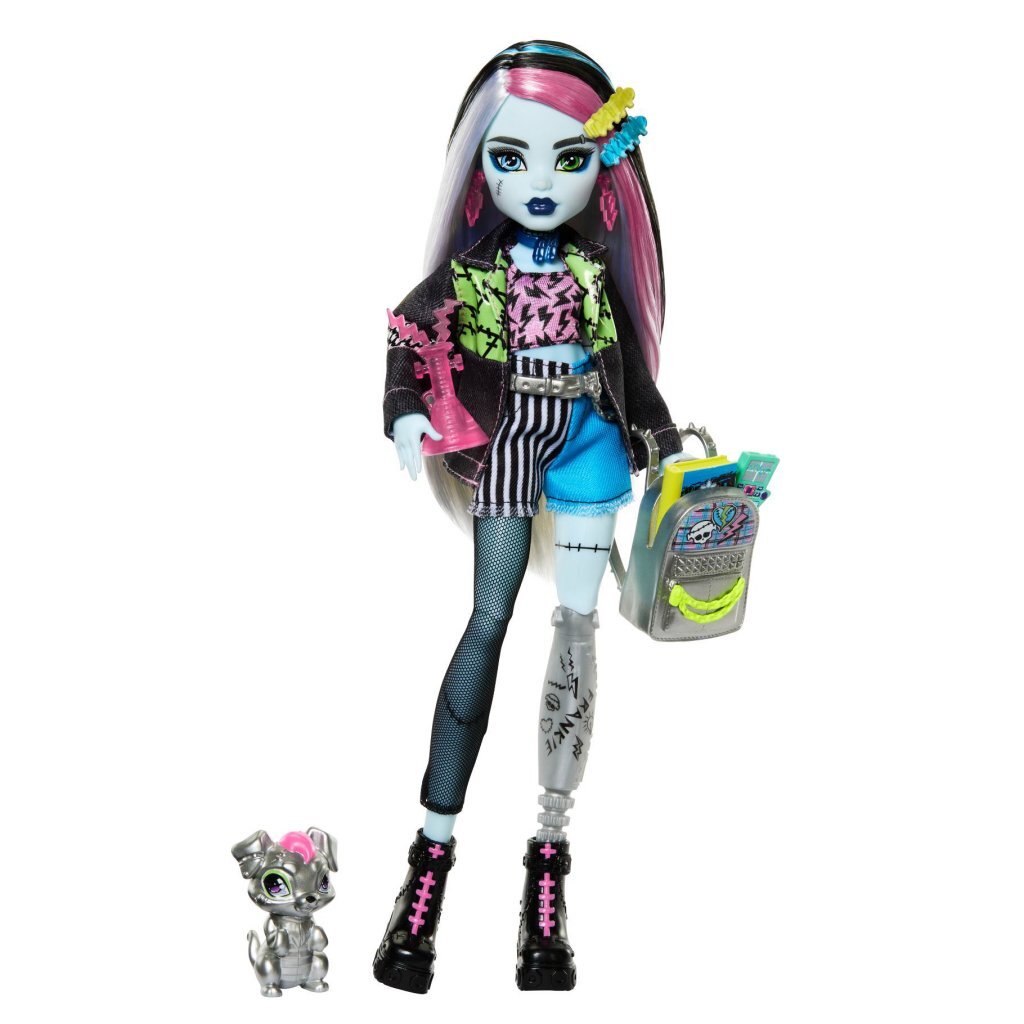 Monster High → Frankie Stein Doll → Denim Patchwork Outfit → Ages 4+
