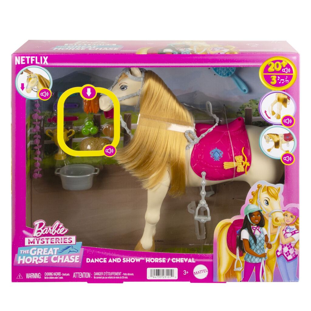 Barbie → Mysteries Toy Horse → 20 Sounds Interactive Playset → Ages 3+