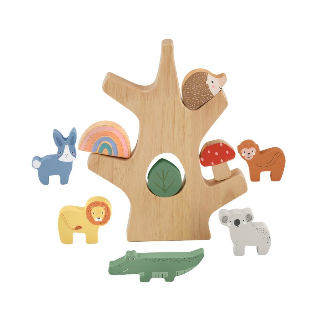 Fisher Price Wooden Balance Tree - 10 Parts - Montessori Play for Toddlers