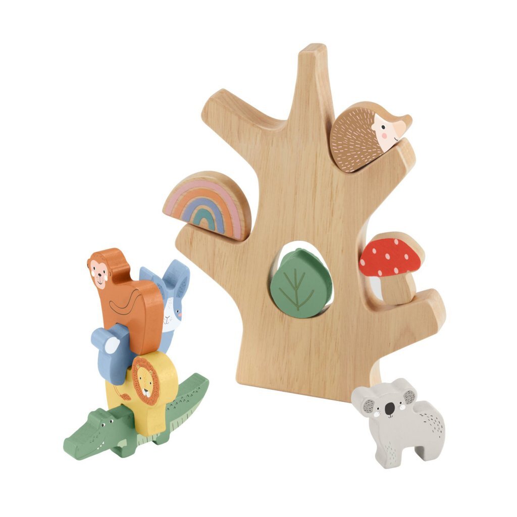 Fisher Price Wooden Balance Tree - 10 Parts - Montessori Play for Toddlers