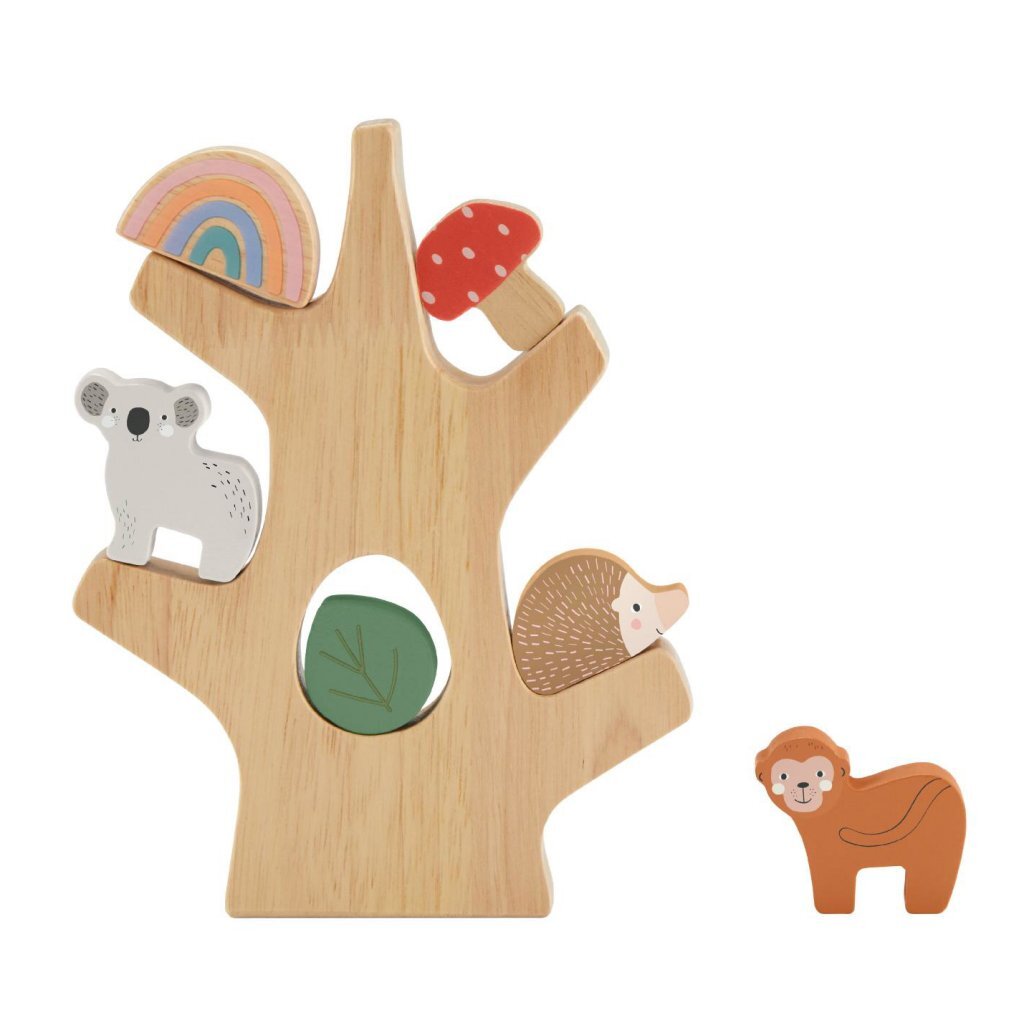 Fisher Price Wooden Balance Tree - 10 Parts - Montessori Play for Toddlers