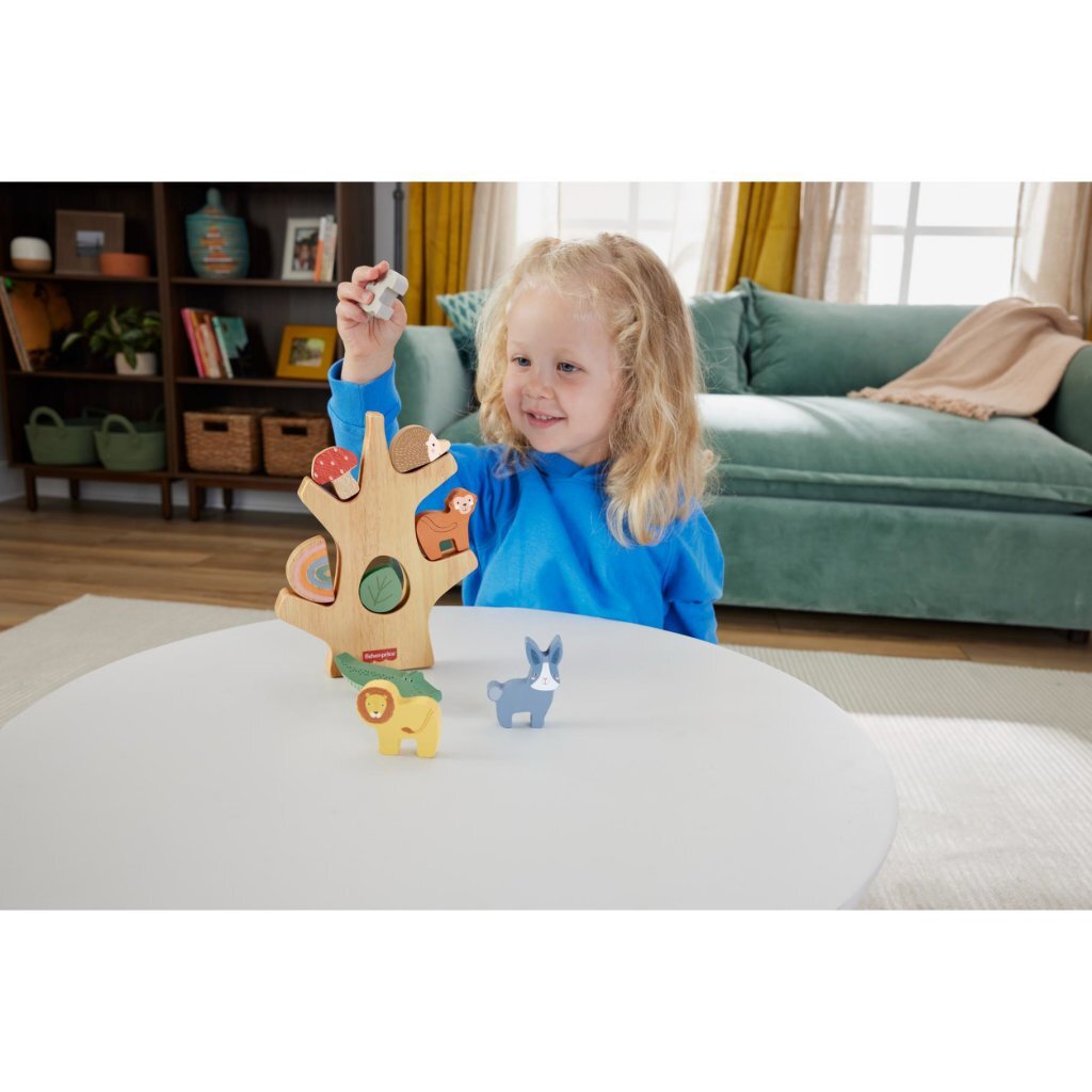 Fisher Price Wooden Balance Tree - 10 Parts - Montessori Play for Toddlers