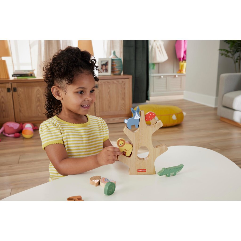 Fisher Price Wooden Balance Tree - 10 Parts - Montessori Play for Toddlers