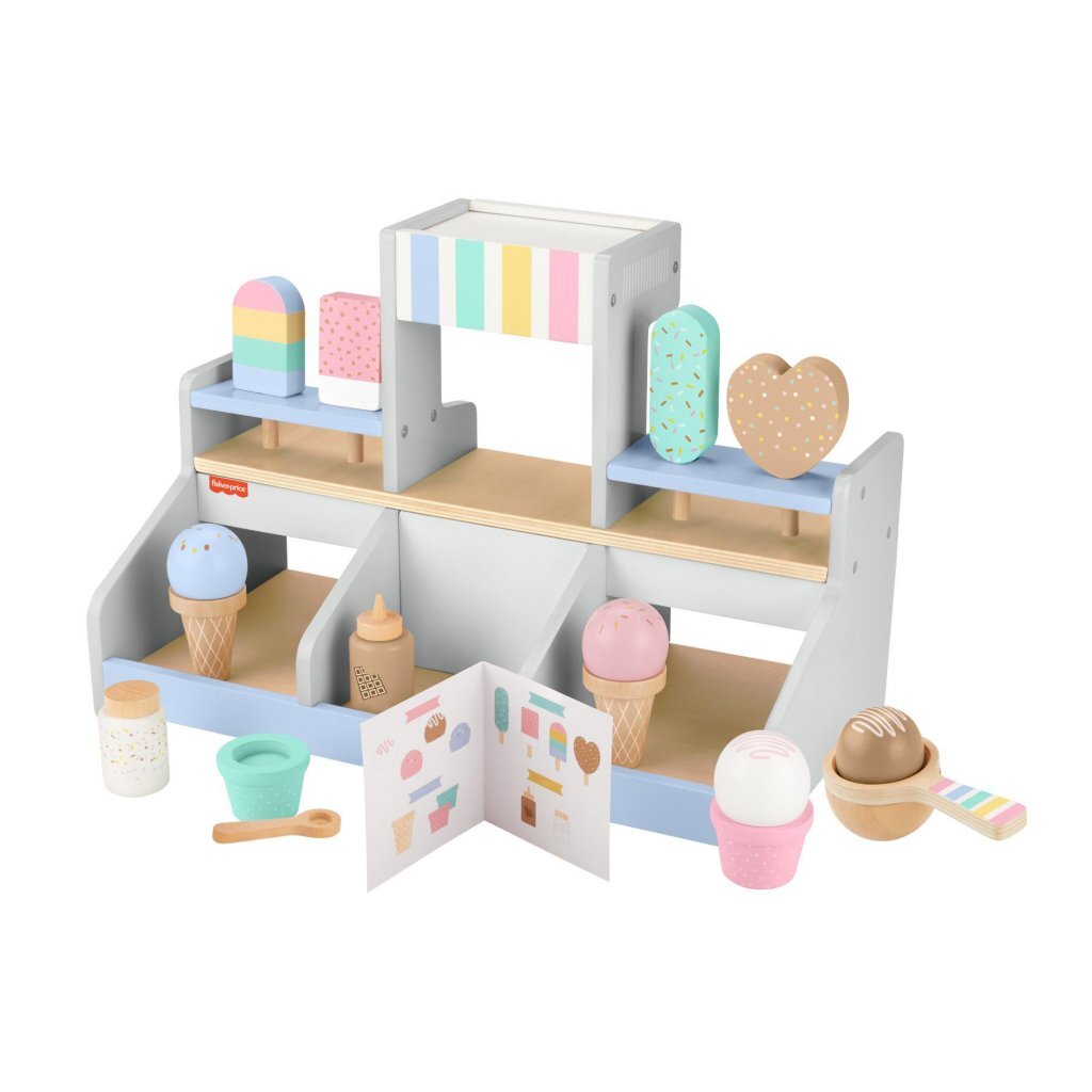 Fisher Price Wooden Ice Cream Parlor Playset 18-Piece Set