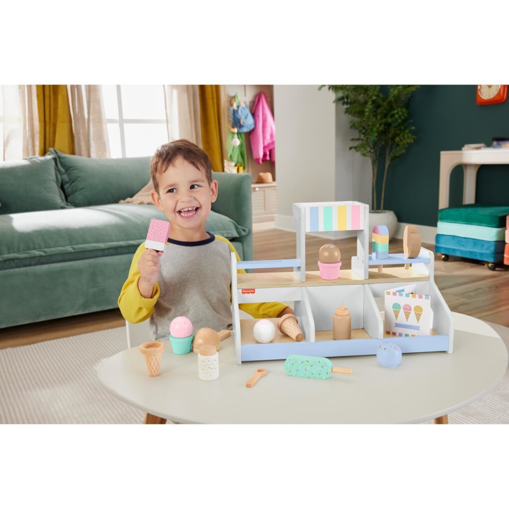 Fisher Price Wooden Ice Cream Parlor Playset 18-Piece Set