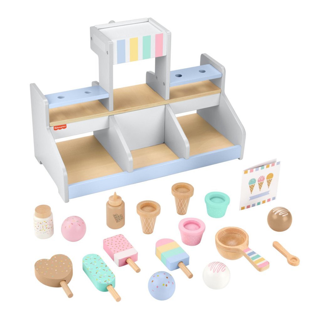 Fisher Price Wooden Ice Cream Parlor Playset 18-Piece Set
