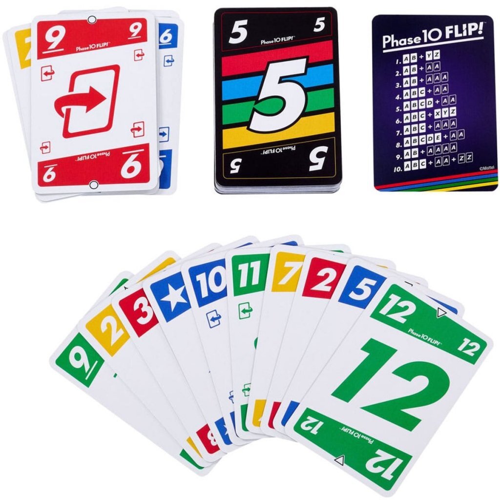 Mattel Phase 10 Flip - Card Game for Ages 7+