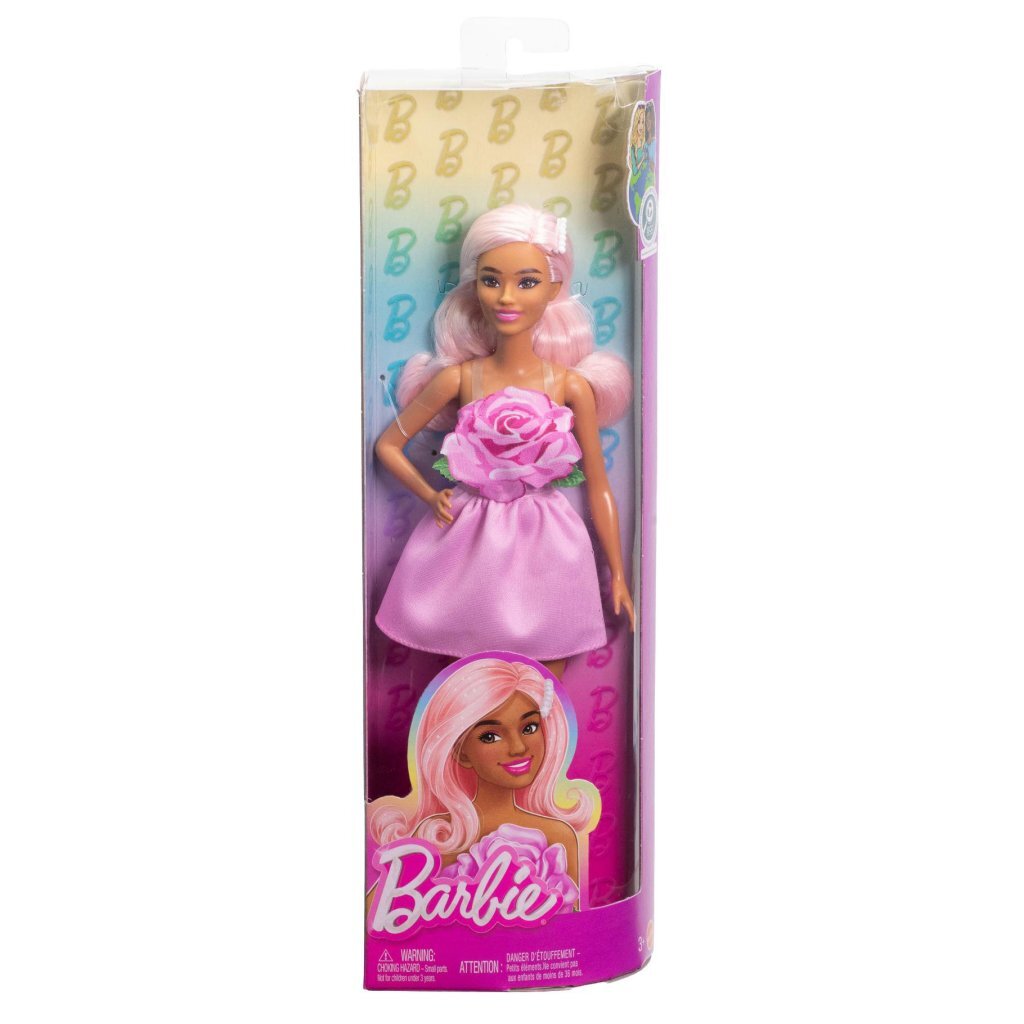 Barbie Fashionista Doll with Pink Rose Dress