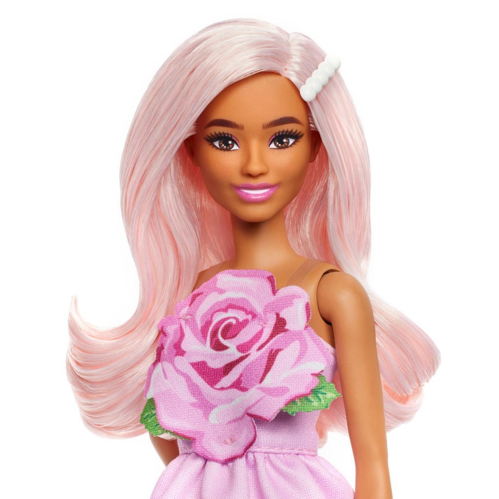 Barbie Fashionista Doll with Pink Rose Dress