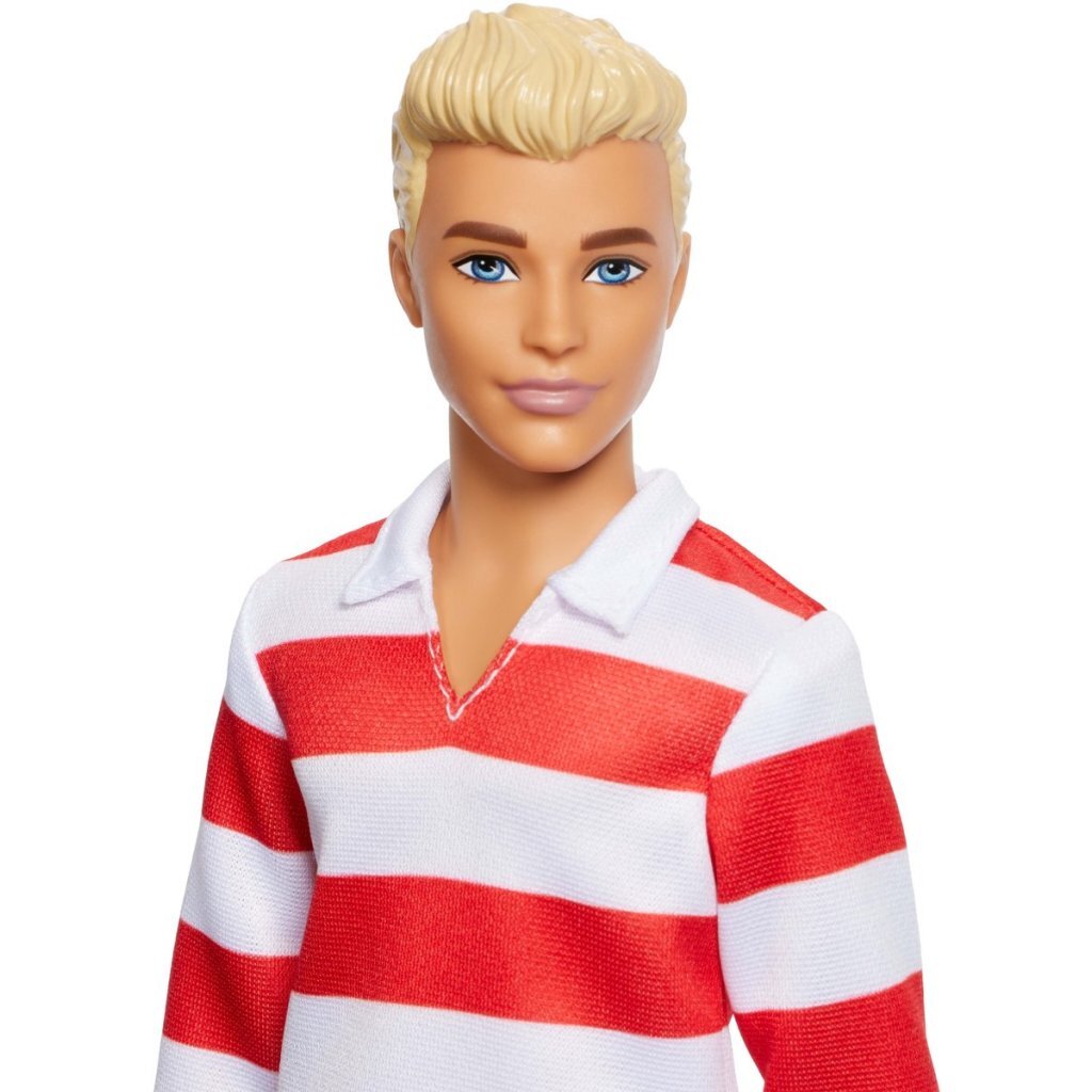 Barbie → Fashionista Ken → Striped Polo Shirt, Pink Shorts → Ages 3+