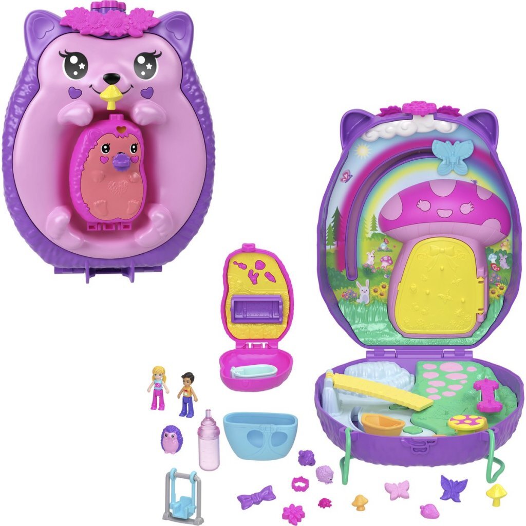 Polly Pocket Hedgehog Playset with 2 Micro-Dolls and Accessories