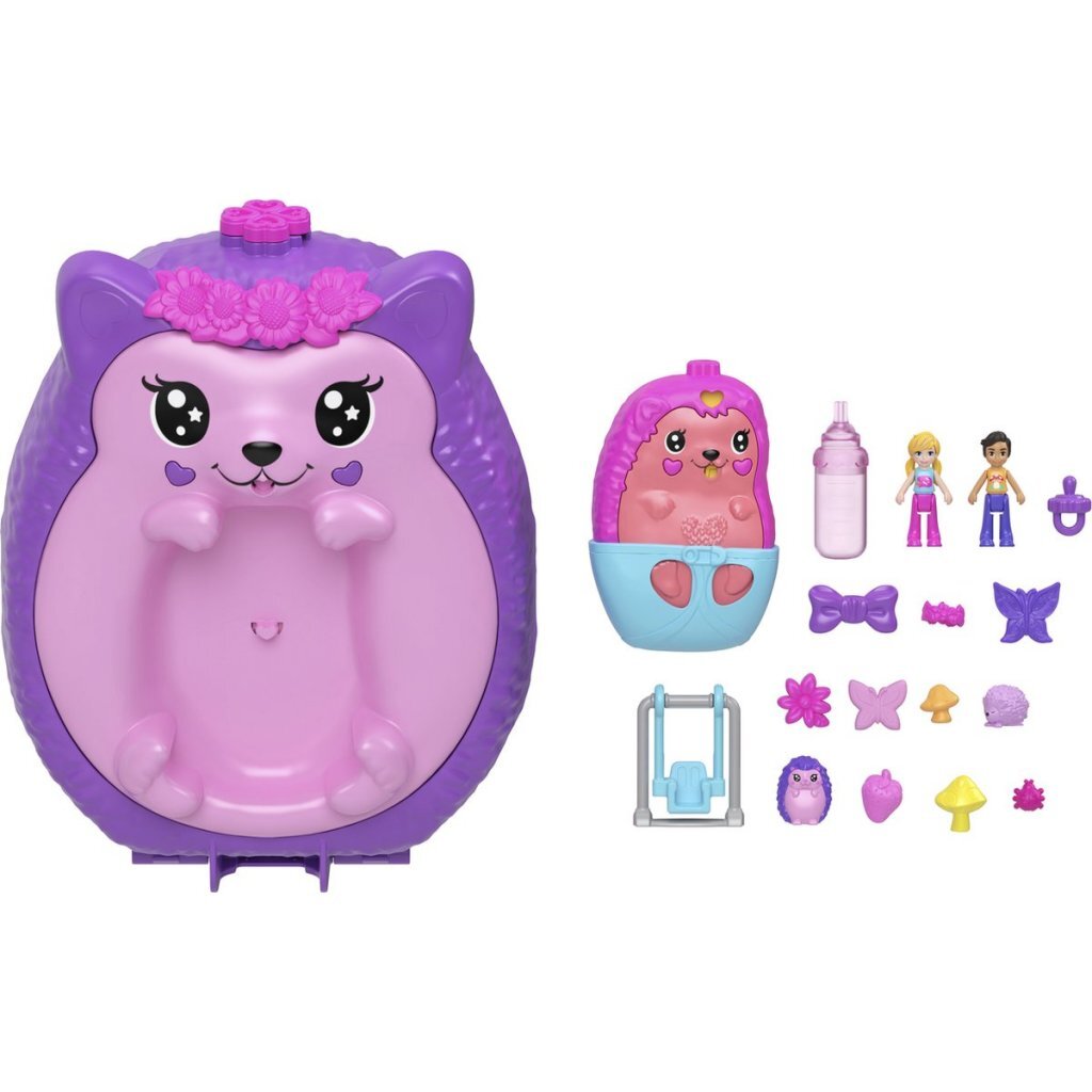 Polly Pocket Hedgehog Playset with 2 Micro-Dolls and Accessories