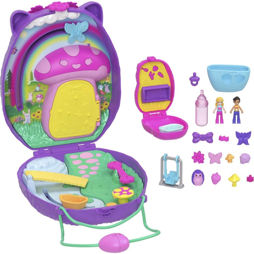 Polly Pocket Hedgehog Playset with 2 Micro-Dolls and Accessories