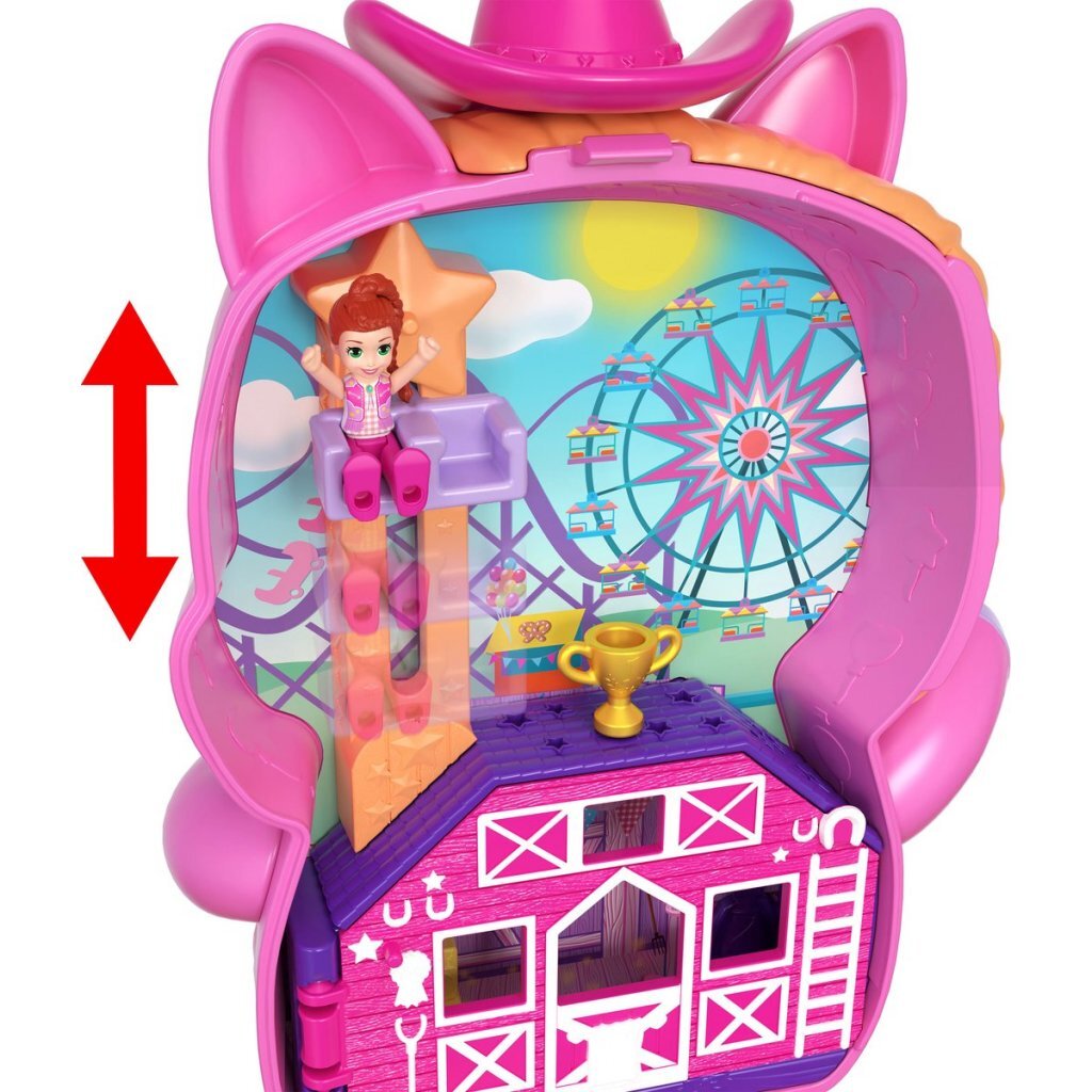 Polly Pocket Pony Rodeo Compact Playset with Accessories for Kids 4+