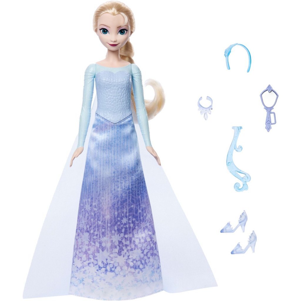 Disney Frozen Spin & Reveal Elsa Doll with Surprises for Kids Aged 3 and Up