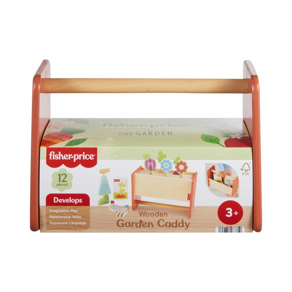 Fisher Price Wooden Garden Tools 12-Piece Set for Kids