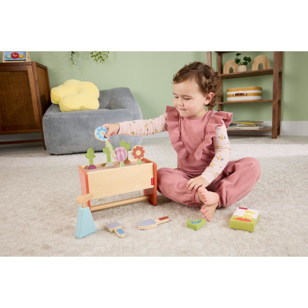 Fisher Price Wooden Garden Tools 12-Piece Set for Kids