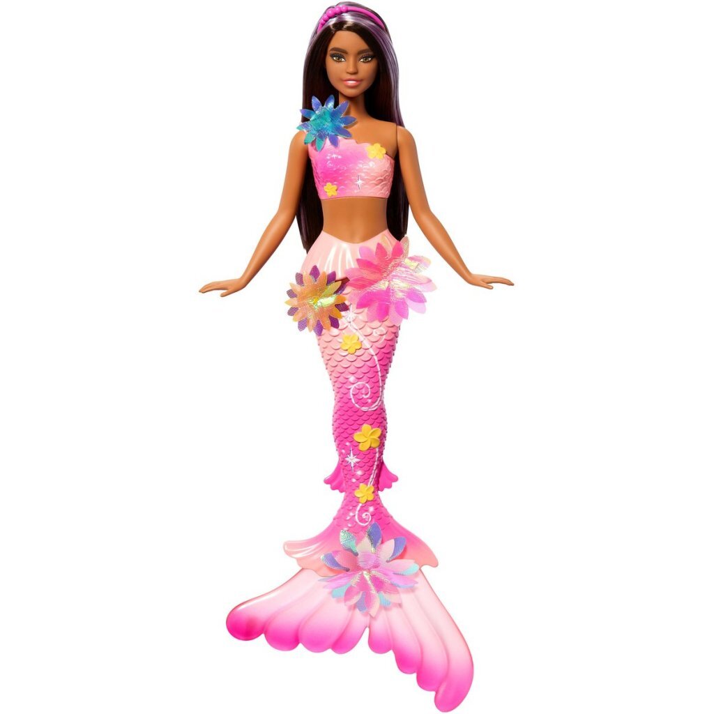 Barbie Fantasy Garden Flower Mermaid Doll with Blooming Flowers for Kids Aged 3 and Up