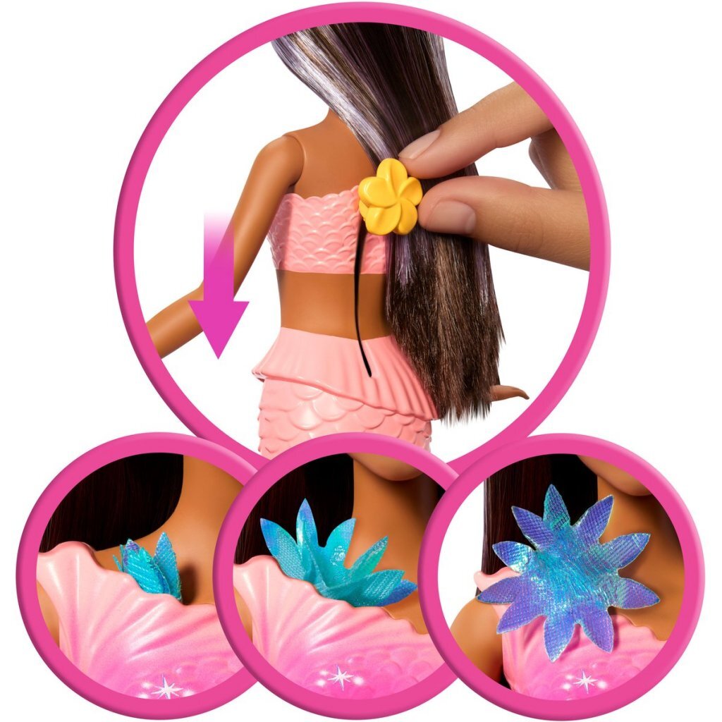 Barbie Fantasy Garden Flower Mermaid Doll with Blooming Flowers for Kids Aged 3 and Up