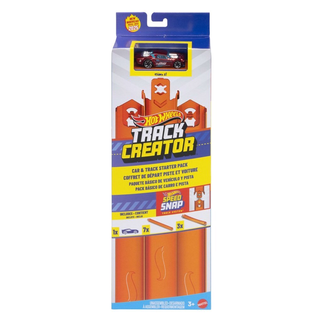 Hot Wheels Track Creator Starter Set with Vehicle and Track Pieces