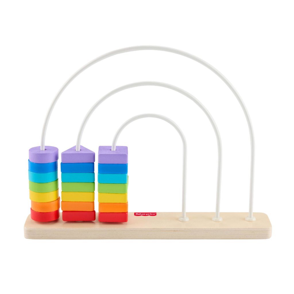 Fisher Price Wooden Rainbow Abacus - 21 Beads - Early Learning Toy