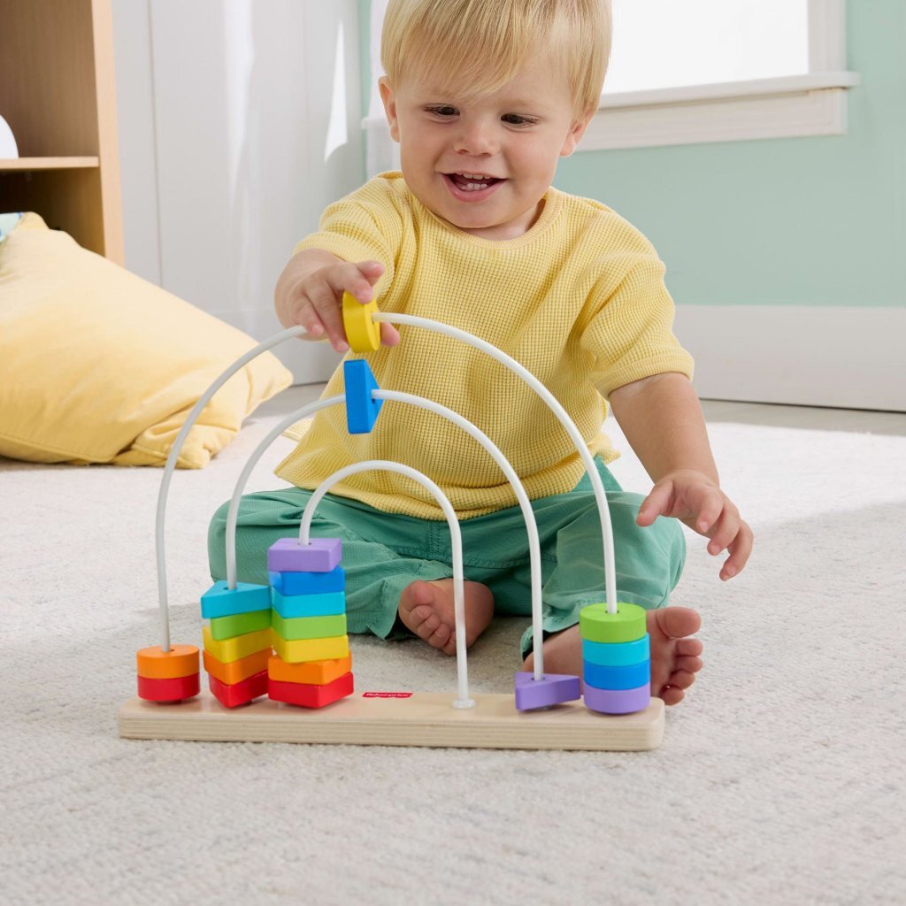 Fisher Price Wooden Rainbow Abacus - 21 Beads - Early Learning Toy