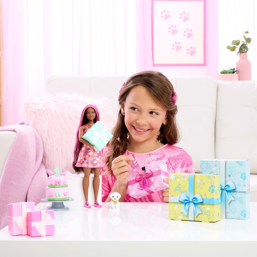 Barbie → Party Unboxed Doll → Pink Highlights → Ages 3+