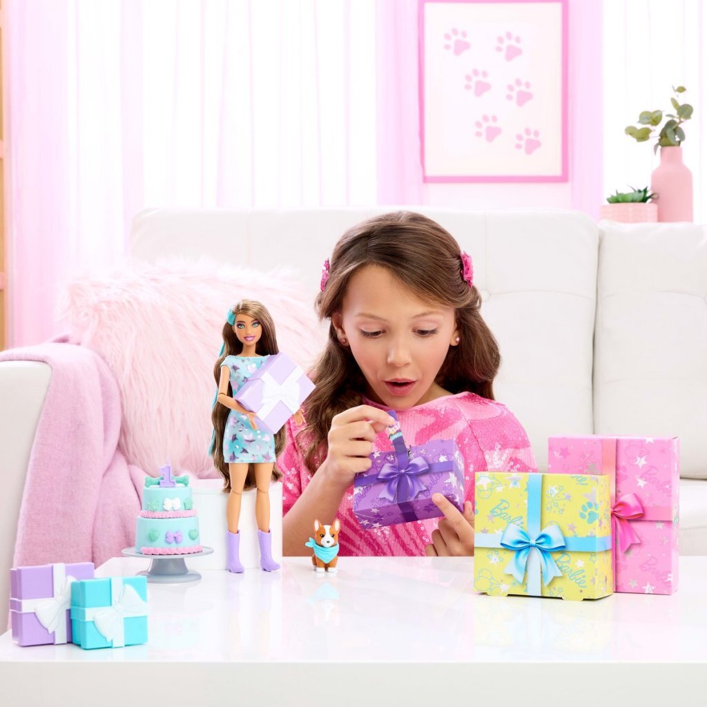 Barbie → Party Unboxed Doll → Blue Dress → Ages 3+