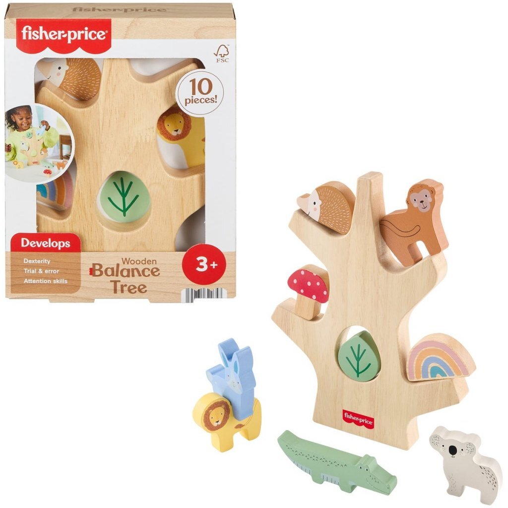 Fisher Price Wooden Balance Tree - 10 Pieces - 3 Years+