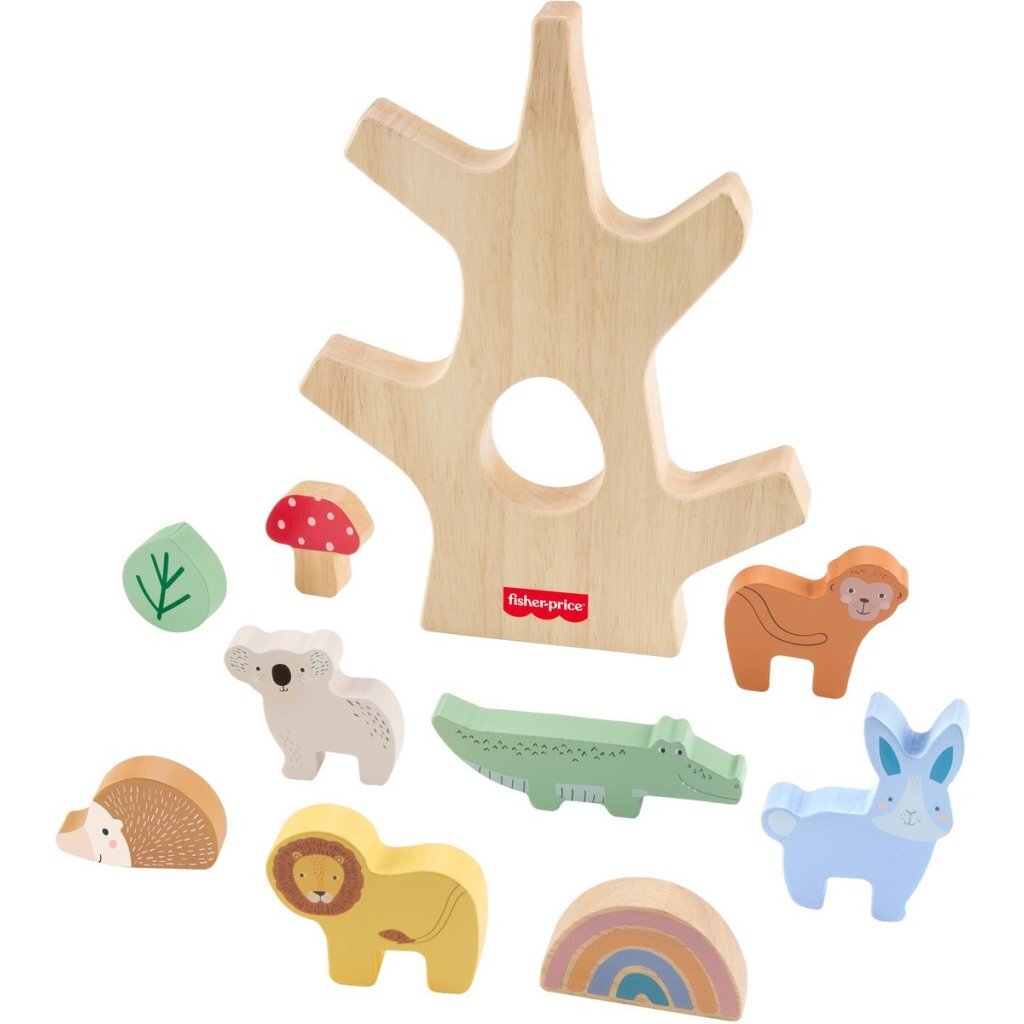 Fisher Price Wooden Balance Tree - 10 Pieces - 3 Years+