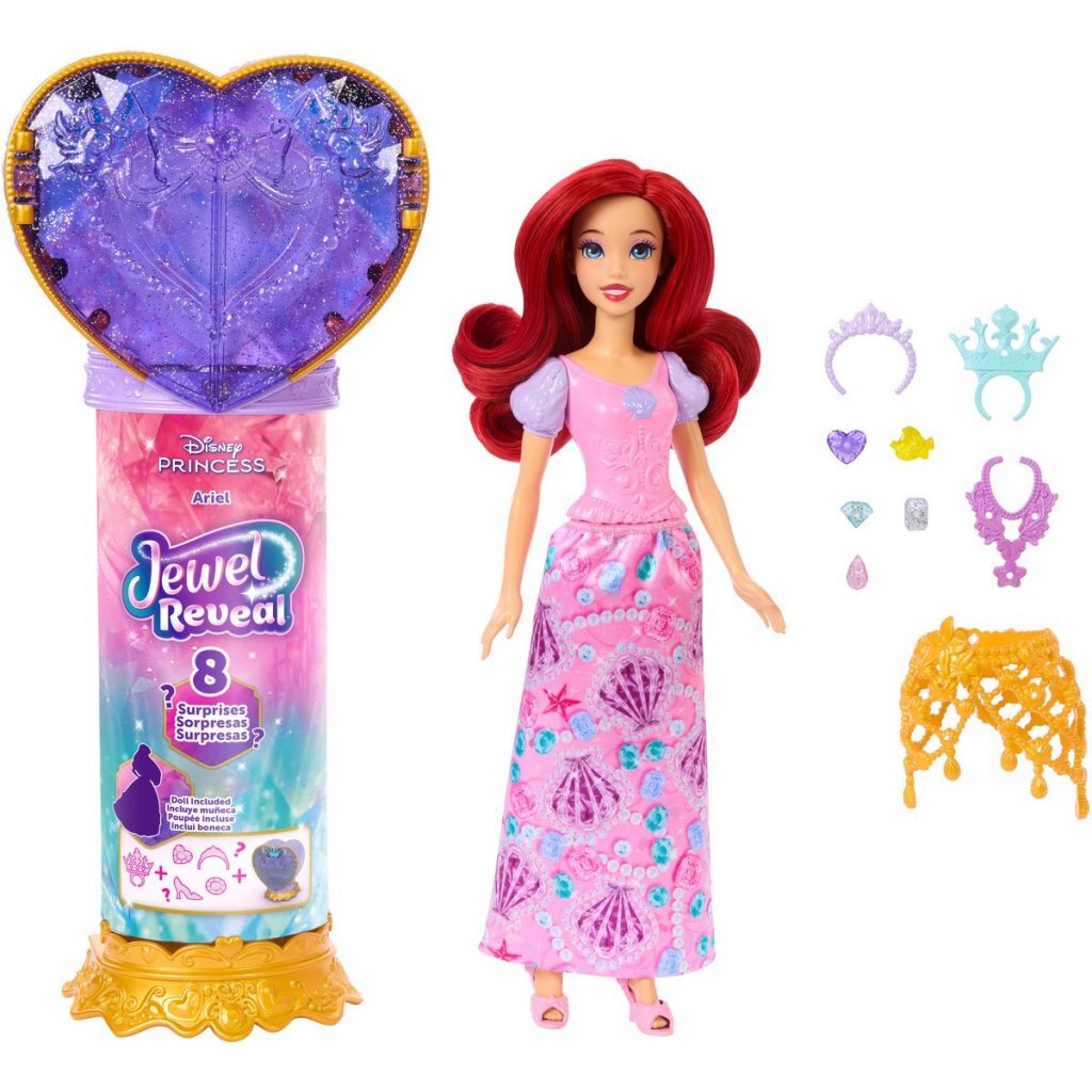 Disney → Princess Jewel Reveal Doll → Ariel with Surprise Accessories → Ages 3+