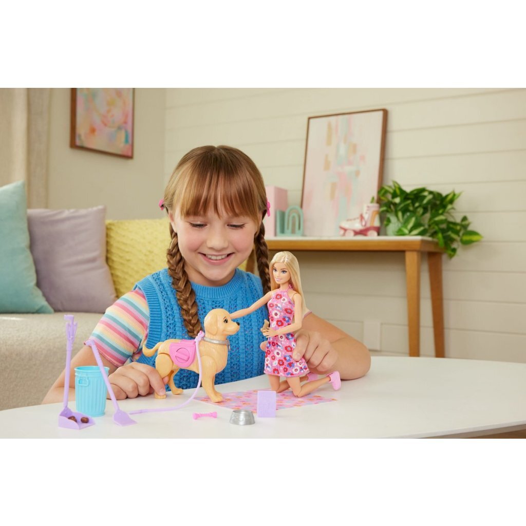 Barbie Family & Friends Walk & Potty Playset with Doll and Accessories