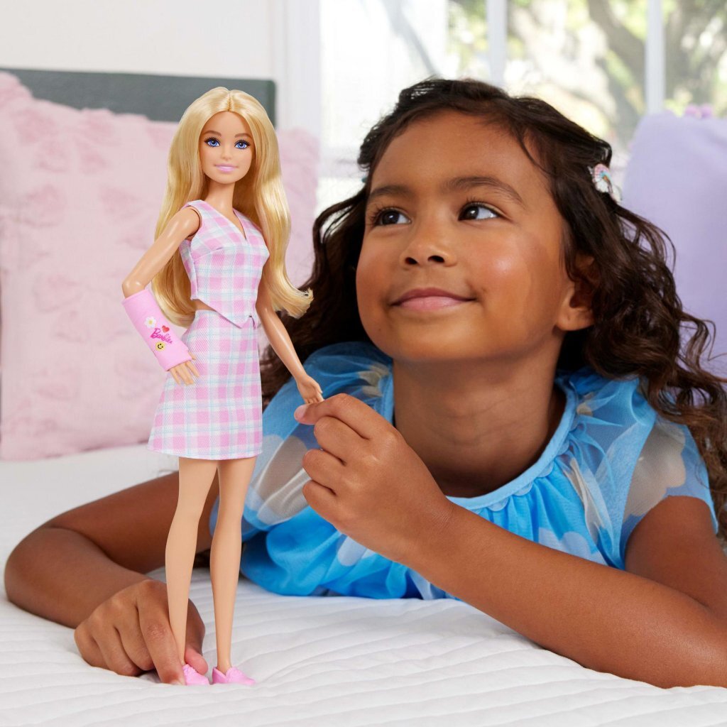 Barbie Fashionistas Doll with Pink Cast and Stylish Outfit
