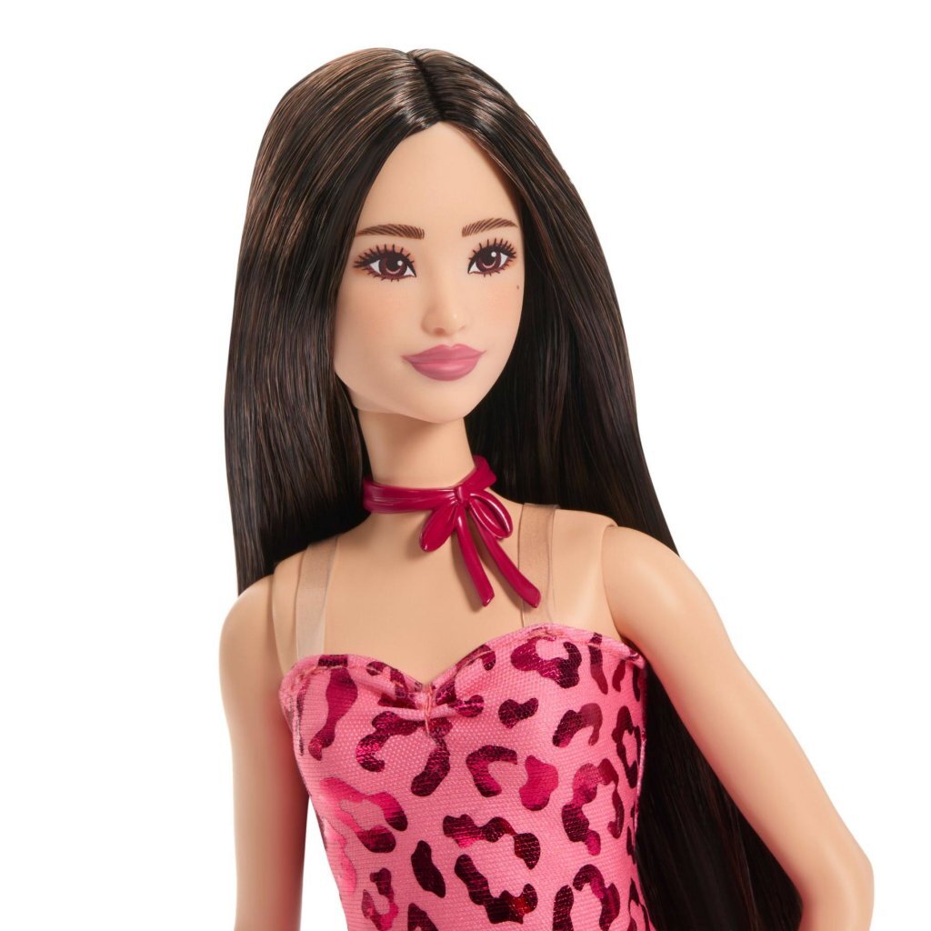 Barbie Fashionistas Doll 246 with Pink Leopard Print Dress and Accessories