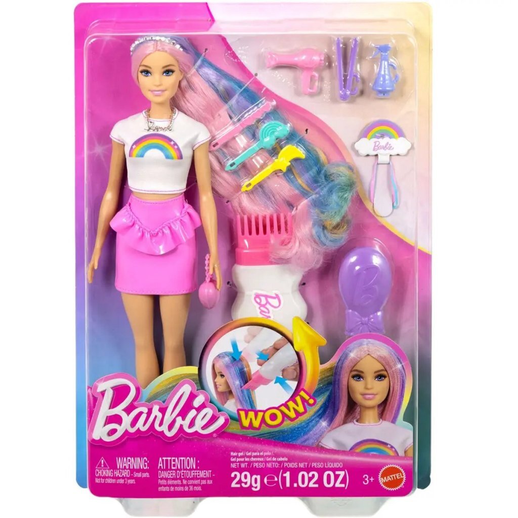Barbie → Doll → 7.5-Inch Rainbow Sparkle Hair → Ages 3+