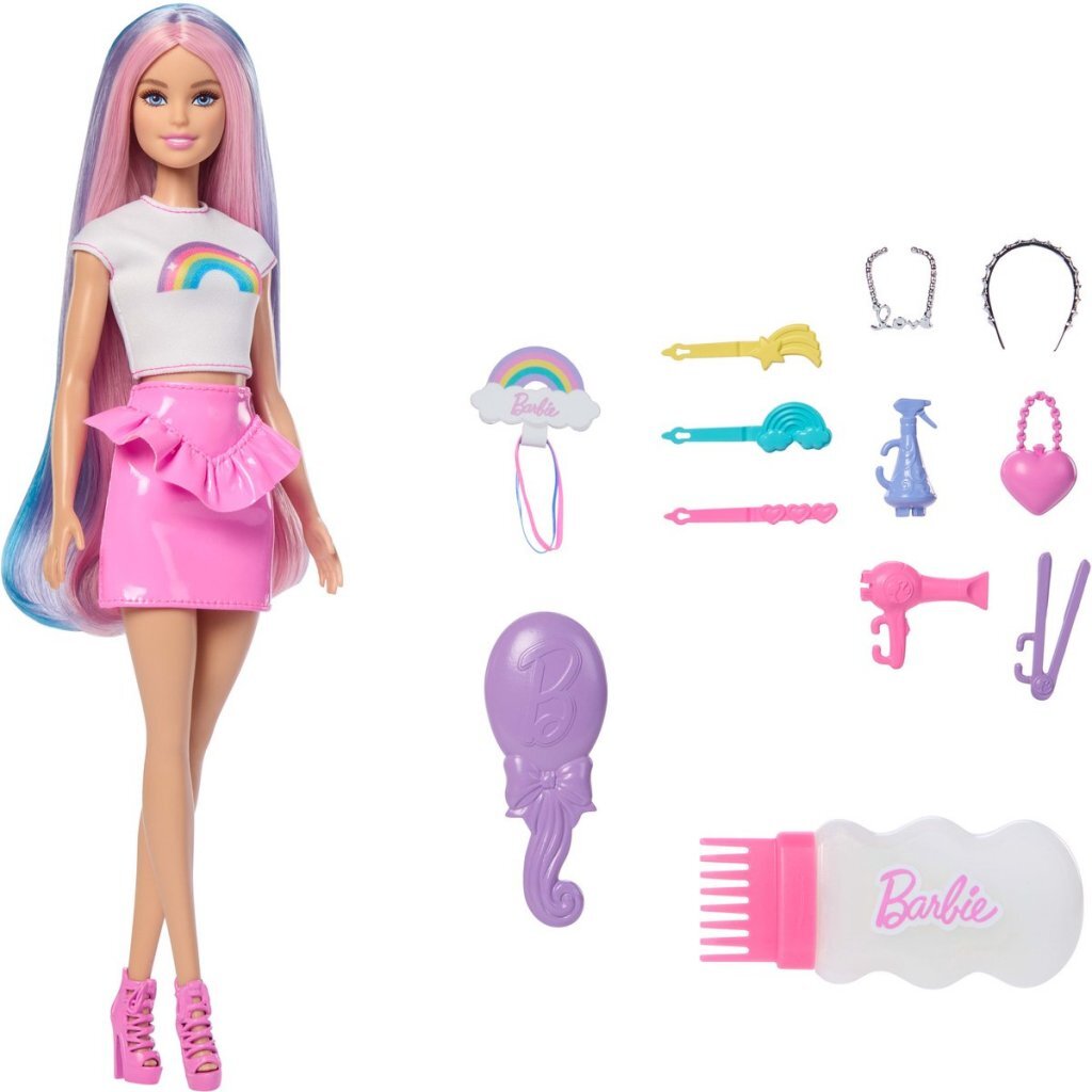Barbie → Doll → 7.5-Inch Rainbow Sparkle Hair → Ages 3+