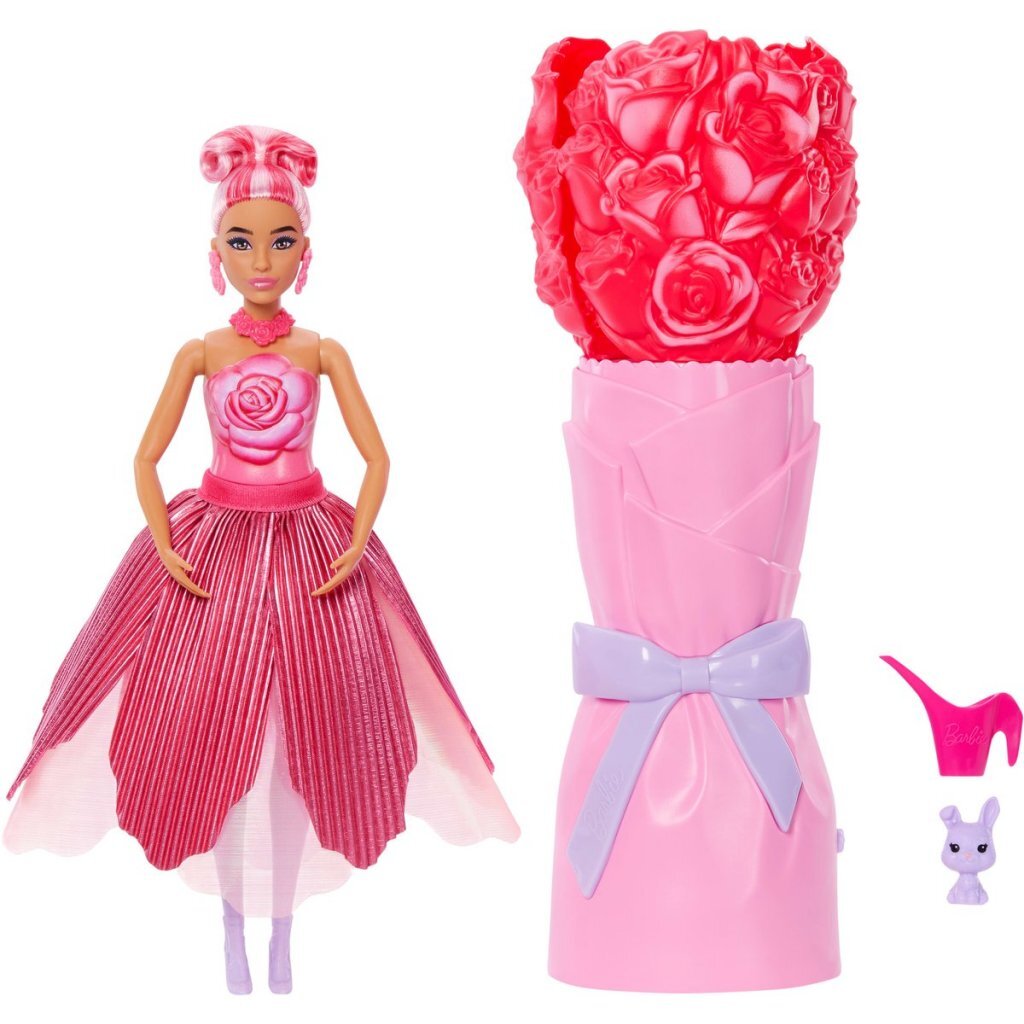 Barbie → Reveal Flower Surprise Red Rose → Scented Doll, Accessories → Ages 3+