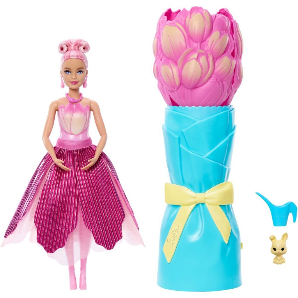 Barbie Reveal Flower Surprise Doll with Pink Tulip Bouquet