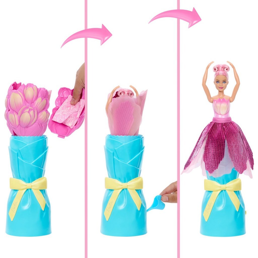 Barbie Reveal Flower Surprise Doll with Pink Tulip Bouquet