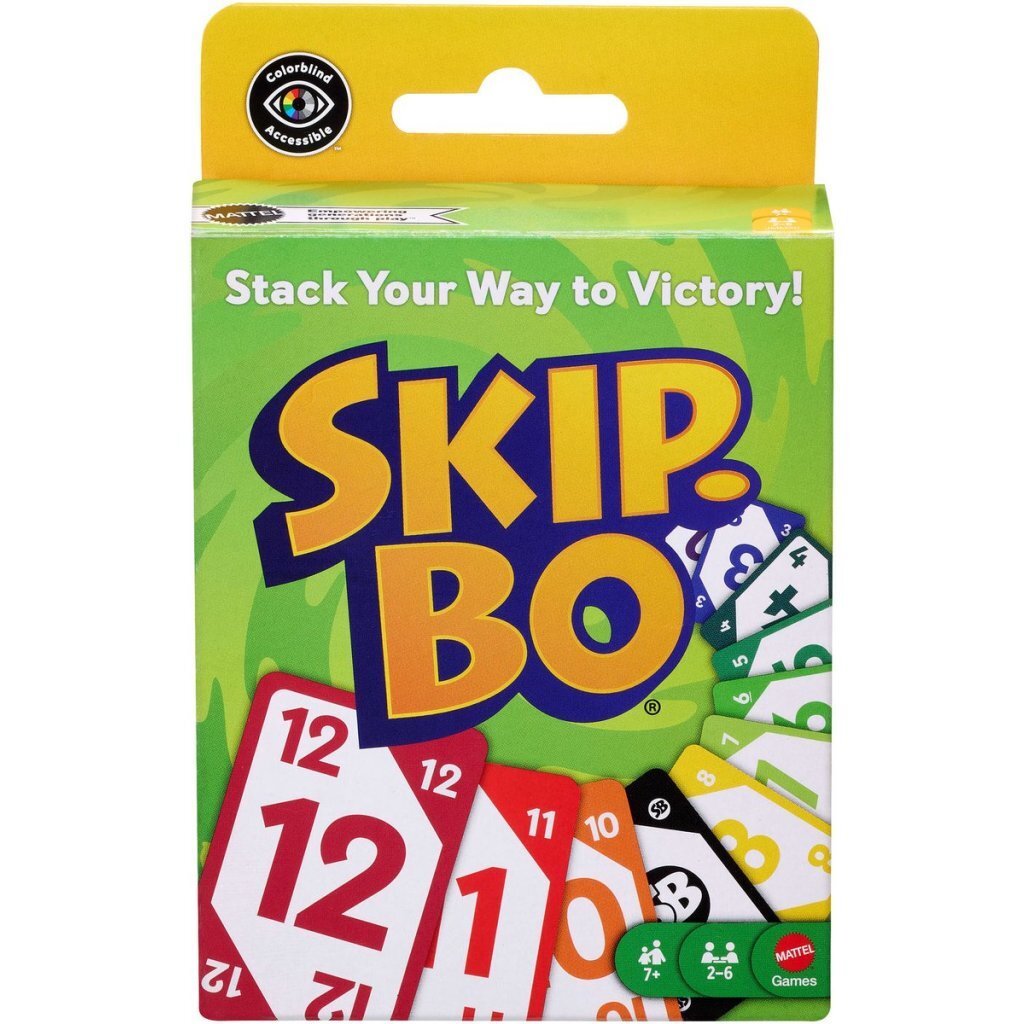 Mattel Skip-Bo - Card Game for 2-6 Players Aged 7+