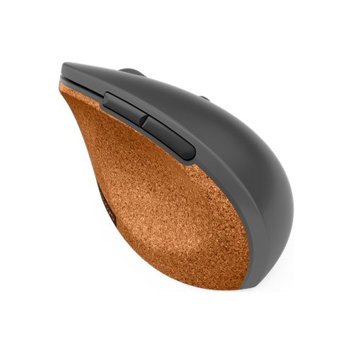 Lenovo Go - Maus - ergonomisch - optisch blau - 6 Tasten - kabellos - 2.4 GHz - kabelloser Empfänger (USB) - Storm Gray mit Naturkork - retail - für 100e Chromebook (2nd Gen) MTK.2, ThinkCentre M75, ThinkPad L13 Gen 2, T14s Gen 2 afbeelding 1