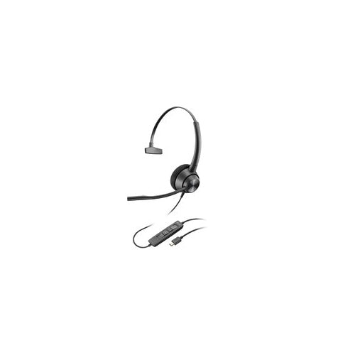 HP Poly EncorePro 310 USB-C Mono-Headset - Kabelgebunden - Anrufe/Musik - 55 g - Kopfhörer - Schwarz (760Q8AA) afbeelding 1