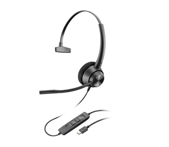 HP Poly EncorePro 310 USB-C Mono-Headset - Kabelgebunden - Anrufe/Musik - 55 g - Kopfhörer - Schwarz (760Q8AA) afbeelding 2
