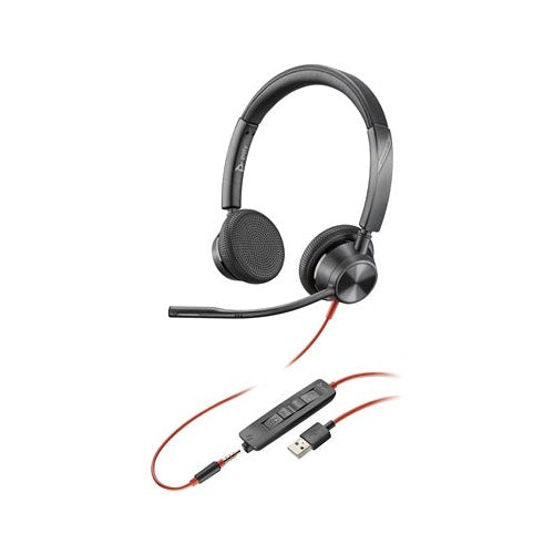 POLY Blackwire 3325 USB-A + 3.5mm Stereo Headset - Kabelgebunden - Büro/Callcenter - 130 g - Kopfhörer - Schwarz (76J20AA) afbeelding 2