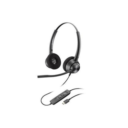 HP POLY Poly EncorePro 320 - EncorePro 300 series - Headset - On-Ear - kabelgebunden - Quick Disconnect, USB-A - Schwarz - TAA-konform - Zertifiziert für Skype für Unternehmen (77T26AA) afbeelding 1
