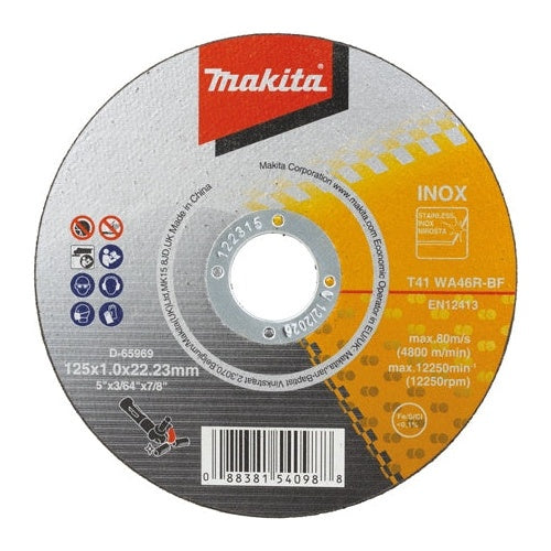 MAKITA D-65969-50 - Trennscheibe INOX für Winkelschleifer (125x1,00mm - 50 Stück) (D-65969-50) afbeelding 1